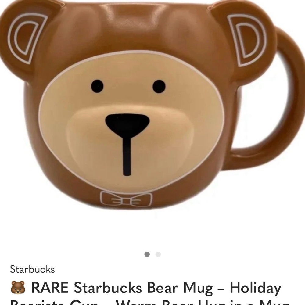 Starbucks Brown Bear Face Mug new